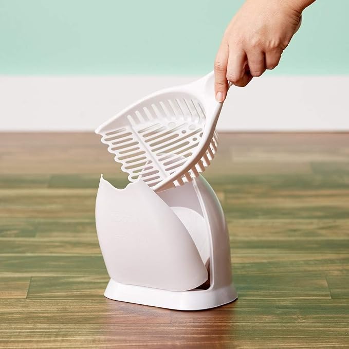 Petmate Scoop N' Hide Cat Litter Scoop, White | with Discreet Litter Scoops Holder - Image 3