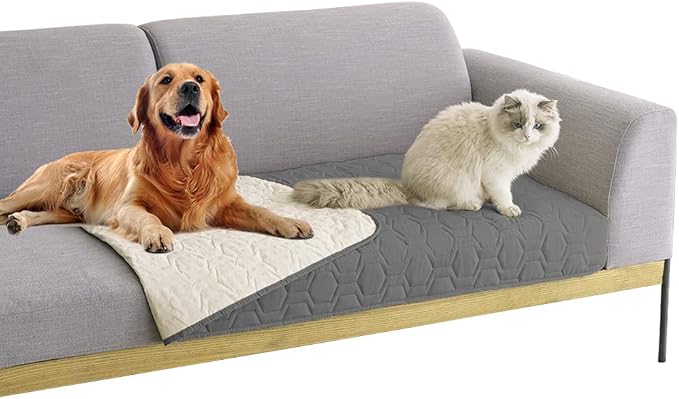 Tcksstex Waterproof and Non-Slip Dog Bed Cover and Pet Blanket Sofa Pet Bed Mat ，car Incontinence Mattress Protectors Furniture Couch Cover for Most Cats Dogs,Pets（30x70-Dark Grey） by TcksstexFauxFurDogBedCover