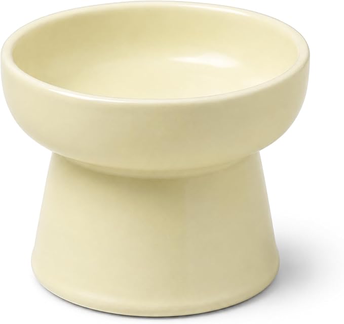 Casfuy Non-Skid Whisker-Friendly Elevated Ceramic Cat Food & Water Bowl by casfuy