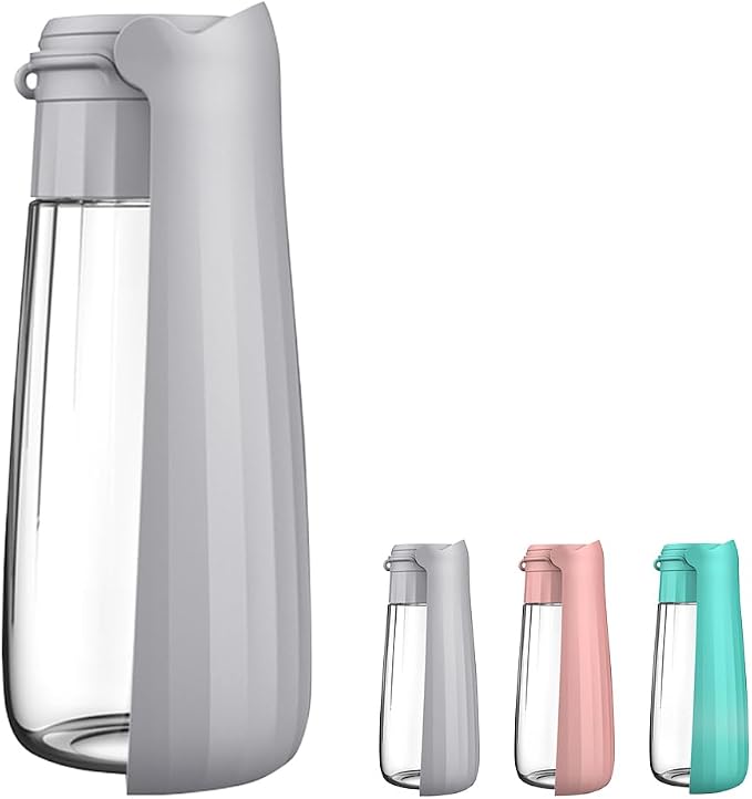 Dog Water Bottle Portable for Walking Pet Travel 19 OZ Leak proof Water Bottle Bowl with Drinking Feeder Cat Puppy Water Dispenser for Hiking Camping Grey | for Puppy Cat Walking Hiking Camping, Pet Travel Leak proof Water Bottle Bowl Small Medium Larg... by PawSailor