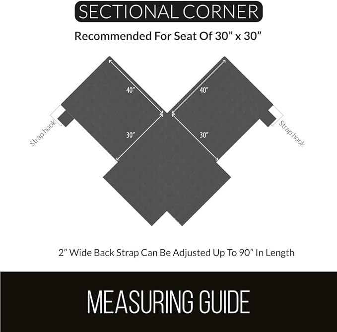Sofa Shield® Couch Sectional Corner Slip Cover with Strap, Latte Linen | Reversible Furniture Protector, Stain and Tear Resistant Cushion Cover, Machine Washable Slipcover for Pets, Cats 70 inch - Image 6