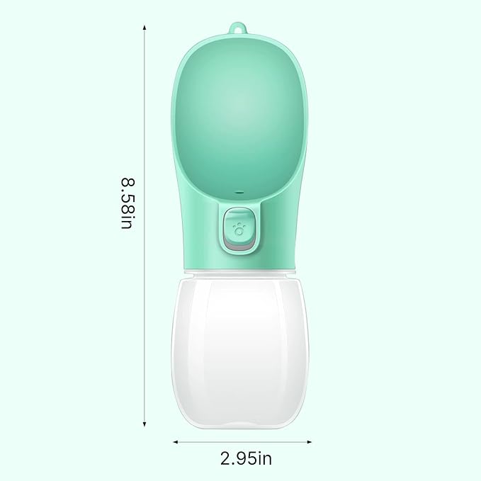 Portable Dog Water Bottle 300ml Leak Proof Pet Drinking Bottle for Dogs & Cats, Outdoor Travel Water Dispenser for Walking Hiking Camping (Lake Green) - Image 5