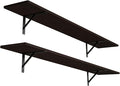 Long Wall Shelves, 55.1Inch Wooden Floating Shelves with Brackets | Extra Large Book Shelf for Wall Set of 2, Wall Mount Storage Ledges Easy Assembly, Max Load 33lbs, Bathroom/Bedroom, Espresso by DINZILVJ