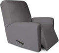PureFit Stretc Recliner Chair Covers Fleece Soft Couch Covers for Sofa | Light Gray 4-Pieces Recliner Slipcover Pocket Couch Protector, Fleece Sofa Cover Washable with Non Slip Elastic Bottom by PureFit