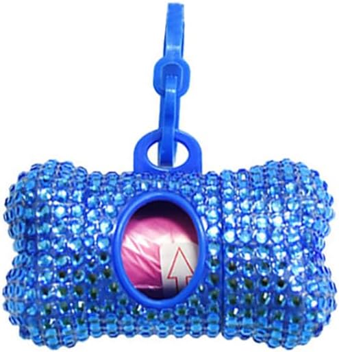 Bling Dog Poop Pickup Bag Dispenser Holder Pet Waste Disposal Bag Pet Trash Bags Holder Bone Shaped (Blue) by TJCGCKK