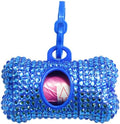 Bling Dog Poop Pickup Bag Dispenser Holder Pet Waste Disposal Bag Pet Trash Bags Holder Bone Shaped (Blue) by TJCGCKK
