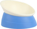 Bulldog Bowl Anti-Slip Dog Cat Dish Detachable Rubber Dog Bowl Pet Sterile Tilted Pet Feeder Slope Base (Blue, 3.5 Cup (Medium/Large Dog)) by JWPC