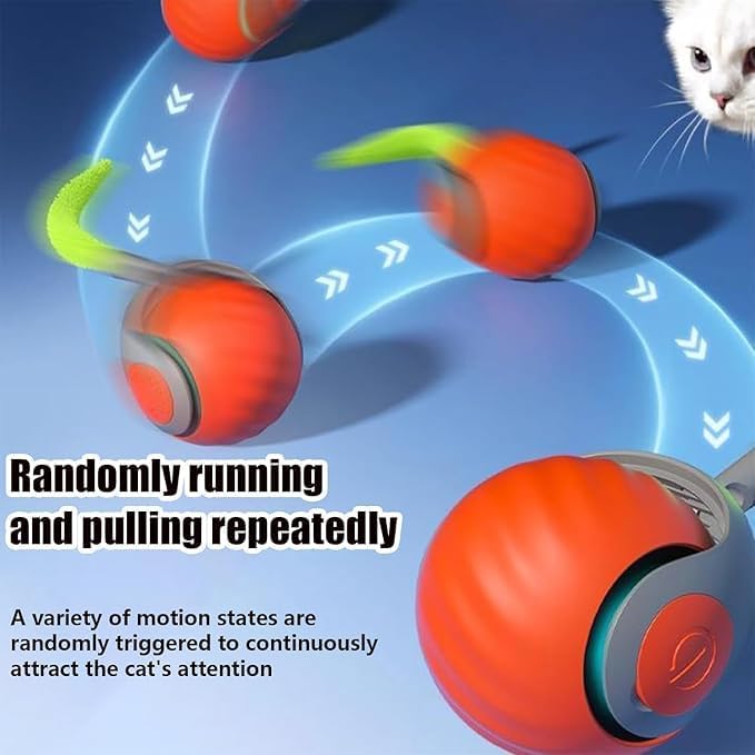 Speedy 2.0 Tail 2 Packs Interactive Cat Toys for Indoor Cats, Automatic Cat Toy with Tail, Electric Rolling Ball on Carpet,Cat Toys for Bored Indoor Adult Cats - Image 2