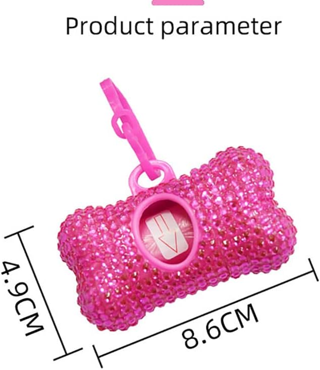 Bling Dog Poop Pickup Bag Dispenser Holder Pet Waste Disposal Bag Pet Trash Bags Holder Bone Shaped (Blue) - Image 2