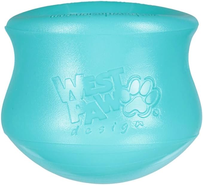 WEST PAW Zogoflex Toppl Interactive Treat Dispensing Puzzle Dog Toy for Mental Stimulation & Enrichment-Holds Kibble & Treats-Lickable, Freezable & Dishwasher Safe-Made in USA-Small-Teal - Image 4
