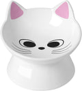 ABRUTY Cat Food Bowl, 5 OZ Ceramic Elevated Kitten Water Bowl, 15° Tilted Raised Pet Feeder, Anti Vomiting and Whisker Friendly Dishes for Fat Faced, Cat, Kitten, Small Dog by ABRUTY