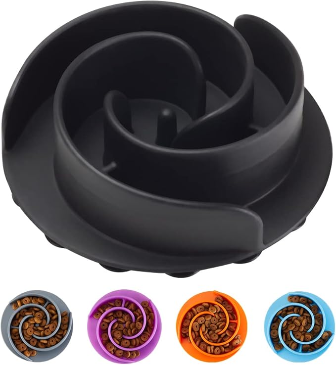Slow Feeder Dog Bowls Insert, Animire Soft Silicone Slow Eating Dog Food Bowl for Small, Medium and Large Dogs, Compatible with Regular and Elevated Bowls by Animire
