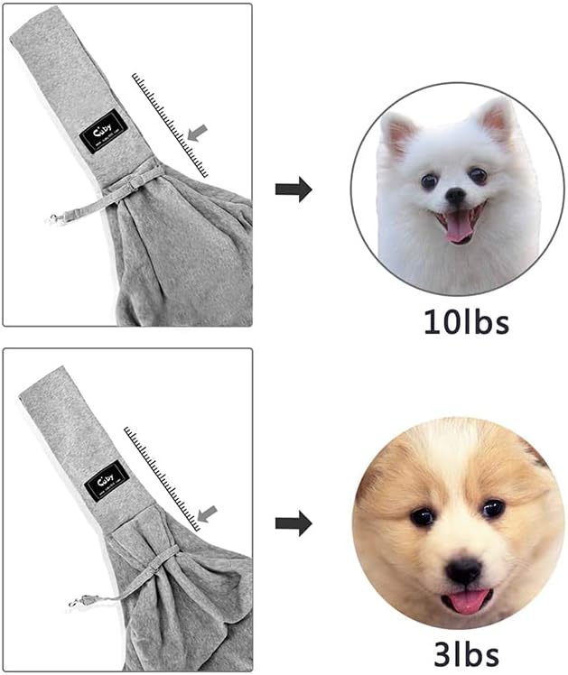 CUBY Dog and Cat Sling Carrier - Hands Free Reversible Pet Papoose Bag - Soft Pouch and Tote Design - Suitable for Puppy, Small Dogs Cats Outdoor - Image 5