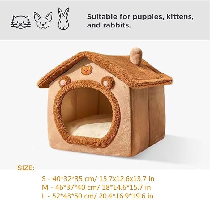 Cat Bed Cave, Cute Christmas Cat Beds for Indoor Cats, Pink | Pet House Cats Tent with Removable Cushion Pillow for Kittens Puppy Small Dogs - Image 6