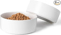 Ceramic Dog Bowls Replacement Set of 2, Compatible with Medium Elevated Stand, 60 oz Heavyweight Food-Grade Feeding Bowls for Small & Medium Dogs, Microwave & Dishwasher Safe (White, 7.6 Cups) by Kitwinney