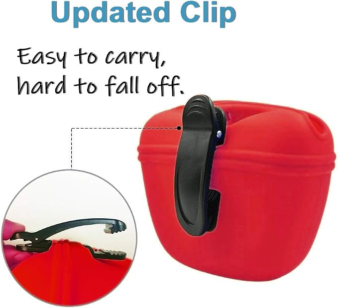 RoyalCare Silicone Dog Treat Pouch-Small Training Bag-Portable Dog Treat Bag for Leash with Magnetic Closure and Waist Clip[US Design Patent] - Image 4
