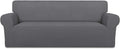 PureFit Stretch Couch Covers for Sofa Large Sofa Slipcovers Gray | 1-Piece Sofa Cover Washable Soft Couch Protector, Couch Slipcover with Non Skid Foam and Elastic Bottom for Kids, Dogs by PureFit