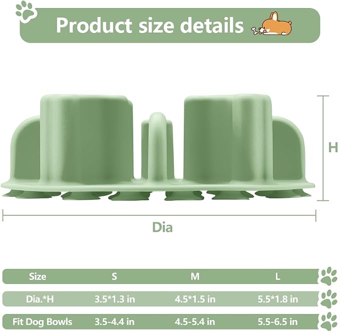 Slow Feeder Dog Bowls Insert, Animire Soft Silicone Anti-Choking Puzzle Slow Feeder, Anti-Slip Slow Down Eating Feeder Insert, Compatible with Regular Elevated Dog Bowls - Image 6