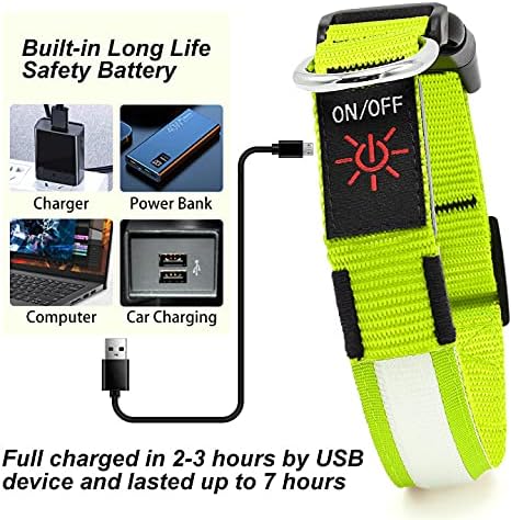 Light up Dog Collar Full Adjustable Dog Collar Safety Glowing(Green, Large) | Waterproof,Nylon,Soft,Super Bright Light Collars for Small Medium and Large Dogs,USB C to Charge - Image 4