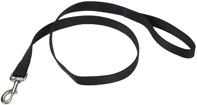Coastal Pet Single-Ply Dog Leash - Sturdy Pet Leash - Comfortable & Stylish - Resists Fraying - Vibrant & Fade-Resistant Color - Black, 3/4" x 6' by CoastalPet