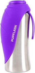 PupFlask Large Dog Water Bottle, Portable Stainless Steel Travel Bowl | 27 or 40 oz Leak-Proof Drink Dispenser with Built-In Cup and Carry Strap for Walking, Hiking and Travel; For All Dog Breeds by TuffPupper