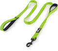 Plutus Pet Double Handle Dog Leash, 5 FT Long, for Medium Large Dogs | Reflective Nylon, Soft Padded 2 Handles, Heavy Duty for Training, Dual Handle Lead, 5 FT x 1”, Green by PLUTUSPET