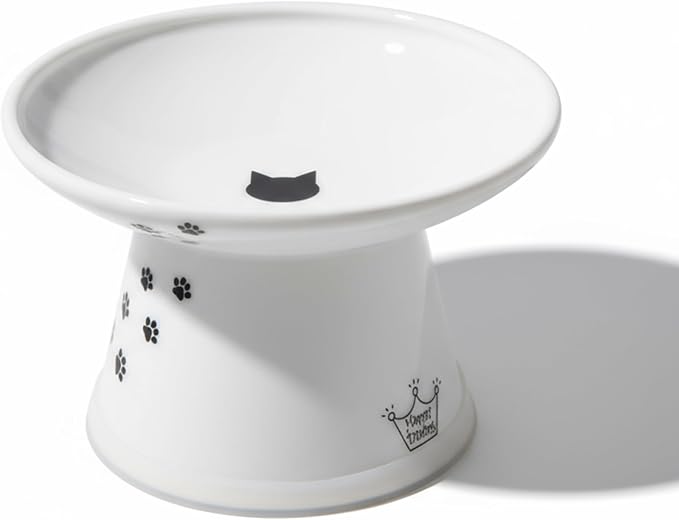 Necoichi Ceramic Extra-Wide Elevated Cat Food Bowl (Cat, Extra Wide) by NECOICHI