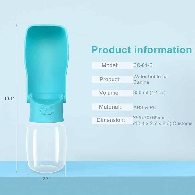 Portable Dog Small Animals Water Bottle for Walking 19 OZ or 12 OZ Pet Water Bottles for Puppy Medium Large Dogs Little Animals Water Dispenser Dog Small Animals Water Bowl - Image 5