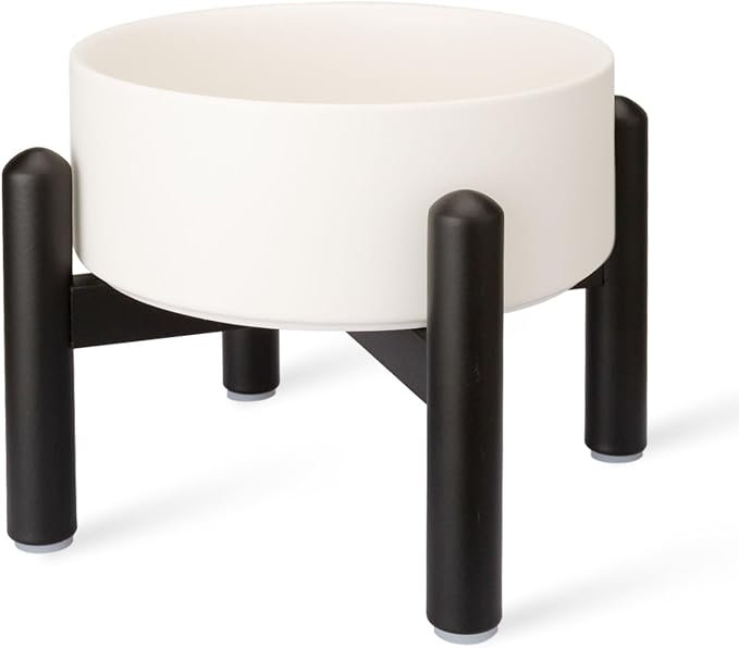 Raised Ceramic Dog Bowl Set with Stand, 2 Cups Elevated Dog Food Stand | 6.1'' Single Dog Food or Water Bowl Set, Non-Slip Dog Feeding Dishes for Small to Medium Breeds, 28.75 OZ, White - Image 10