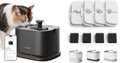 Bundle of PETLIBRO Cat Water Fountain Stainless Steel Tray, Cordless Cat Fountain Battery Operated, 3L/101oz Pet Water Fountain App Monitoring + PETLIBRO 4 Packs Replacement Filters by Unknown