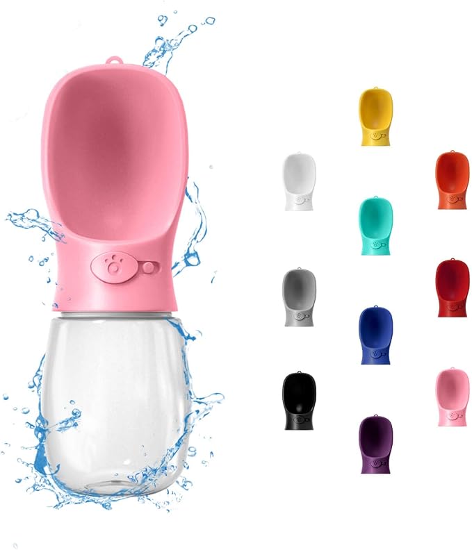 WePet Portable Dog Water Bottle, 12 OZ, Leak Proof Puppy Water Dispenser with Drinking Feeder for Pets Outdoor Walking, Hiking, Travel, Food Grade Plastic by WePet
