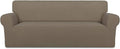 PureFit Stretch Oversized Couch Covers Fleece Sofa Slipcovers Natural | 1-Piece Sofa Cover Washable Soft Couch Protector, Couch Slipcover with Non Skid Foam and Elastic Bottom for Kids, Dogs by PureFit