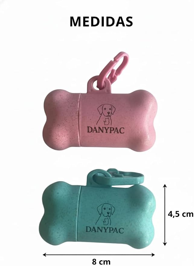 Dog Waste Bag Dispenser, Bone Shaped, Portable Pet Poop Bag Holder with Carabiner Clip, 2 Pack (Pink Cyan) - Image 5