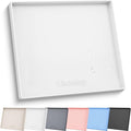 22" x 19" Extra Thick Silicone Mat Waterproof with Raised Edge, White | Under Sink Mat for Kitchen & Bathroom, Kitchen Cabinet Liner, Multi-Purpose for Storage & Protection by ukeetap