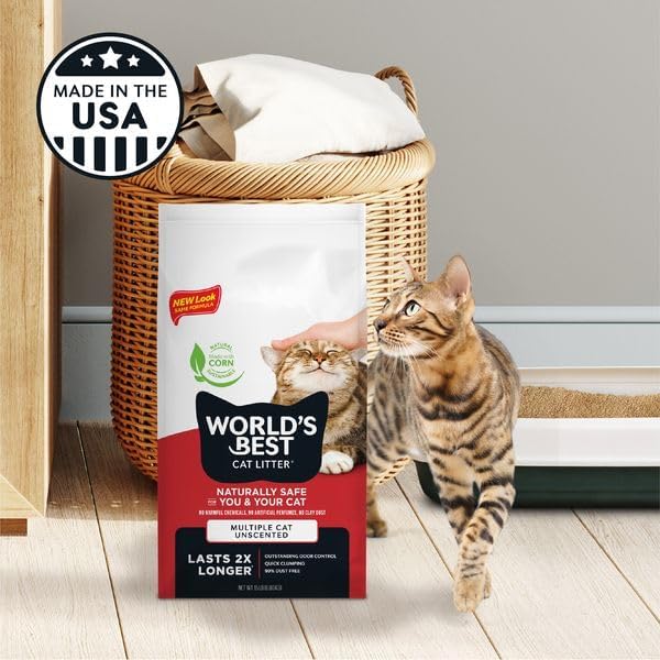 World's Best Cat Litter, Multiple Cat, Unscented, Odor Control, 32 lb Bag - Image 5