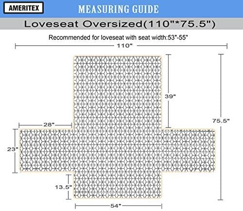 Ameritex Loveseat Cover Water-Resistant Quilted Furniture Protector with Back Nonslip Paws Slipcover for Dogs, Kids, Pets Loveseat Slipcover Stay in Place for Leather (Chocolate, 54'') - Image 2