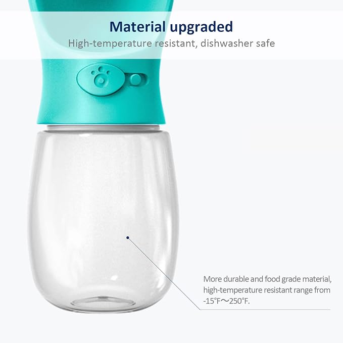 WePet Portable Dog Water Bottle, 12 OZ, Leak Proof Puppy Water Dispenser with Drinking Feeder for Pets Outdoor Walking, Hiking, Travel, Food Grade Plastic - Image 4