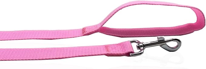 Nylon Dog Leash 4 Ft 5 Feet 6 Foot Long, Walking Training Dog Leashes for Medium Large Dogs, 1 Inch Wide (1" X 5 ft, Pink) - Image 4