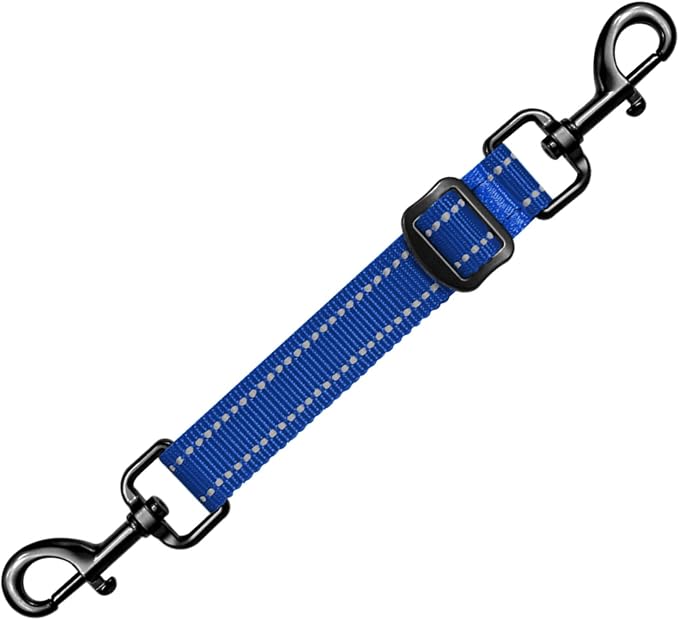 Dog Collar Safety Clip, Reflective Double-Ended Backup Connector for Harness to Collar, Adjustable Safety Clip for Prong, Pinch Collars, Prevents Escapes & Accidental Disconnection by Unknown