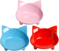 Cat Food Bowls 3 Pack Non-Slip Shallow Wide Whisker Friendly for Indoor Pet | 3 Pack Food Grade Safe Feeding Dishes for Kittens, Puppies & Rabbits, Easy Clean, Relieves Whisker Fatigue for Food & Water by Skrtuan