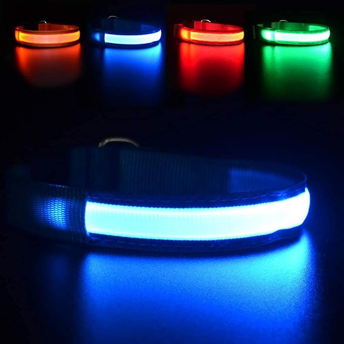 MASBRILL LED Dog Collar-Light Up Dog Collars Rechargeable Lighted Dog Collar Night Walking Glow Collar for Dogs by MASBRILL
