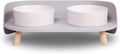 A4DOG Ceramic Dog Bowls with Stand - Elevated Dog Water and Food Bowl Set 13.5oz Cat & Dog Feeding Station Spill Proof Splash Proof Raised Pet Food Bowls for Dogs, No Mess Pet Feeder - Gray by TailswaghappilywithA4DOG