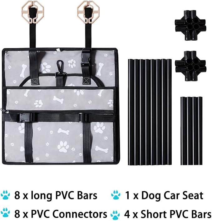 GENORTH Dog Car Seats for Small and Medium Dogs,Portable Puppy/Pet Car Booster Seat with Clip-On Leash and Mesh Window for Pet Up to 20 lbs - Image 2
