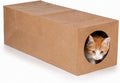 JO! Collapsible Paper Cat Tunnel, Crinkle Hideaway Toy for Indoor Cats | 100% paper, 24.4 x 10.6 x 8.7 in, Brown, Roomy for adult cats, For hiding, pouncing and hide-and-seek play by Unknown