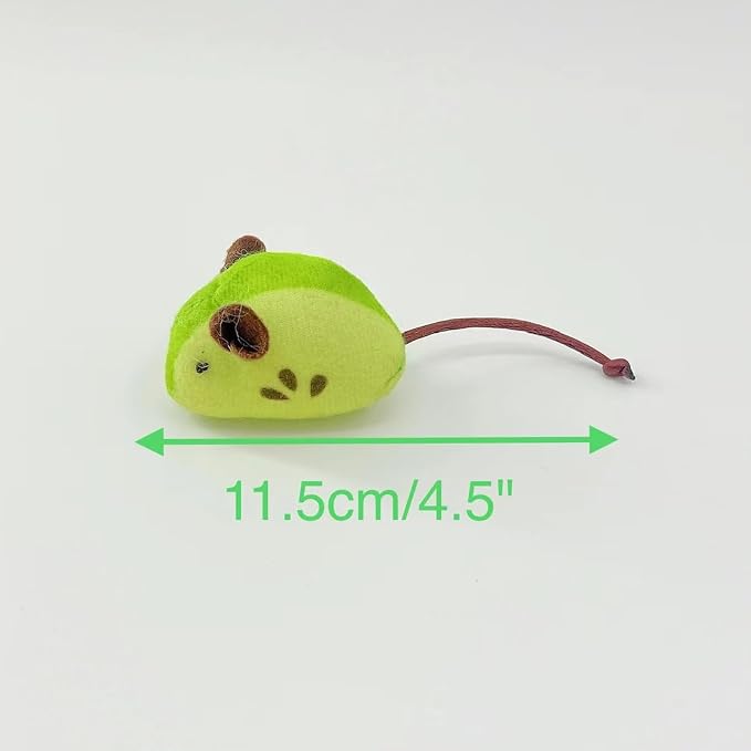 Catnip Cat Mice Toys Interactive Mouse Cat Toy for Indoor Adult Cats Kitten Kitty Baby Cat Chew Exercise Toy Fruit-Shaped Mice Cat Toy Set - 5PCS - Image 5