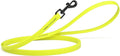 Dogline Biothane Waterproof Dog Leash Strong Coated Nylon Webbing with Black Hardware Odor-Proof Easy to Clean High Performance for Small or Large Dogs Made in USA 4 or 6 ft Lead, Safety Yellow by Dogline