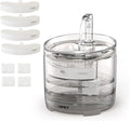 NPET Cat Water Fountain WF050TP 1.5L Automatic Pet Drinking Fountain with Replacement Faucet Kit - 4 Replacement Filters (No Adapter) by NPET