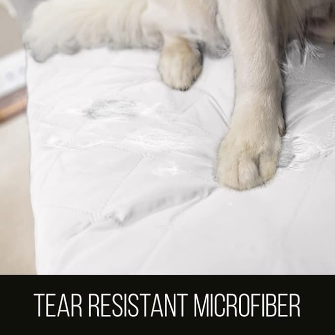 Sofa Shield® Couch Chaise Lounge Slip Cover for Dogs with Strap, White | Reversible Furniture Protector, Stain and Tear Resistant Cushion Cover, Machine Washable Slipcover for Pets, Cats 70 inch - Image 3