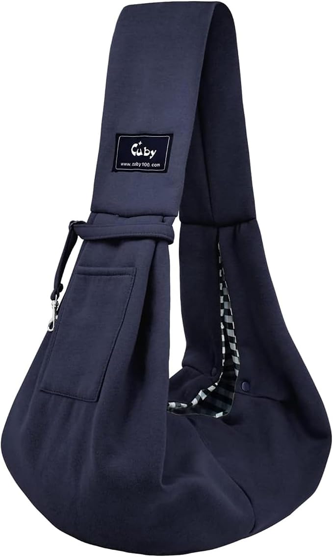 CUBY Dog and Cat Sling Carrier - Hands Free Reversible Pet Papoose Bag - Soft Pouch and Tote Design - Suitable for Puppy, Small Dogs Cats Outdoor - Image 4