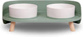 A4DOG Ceramic Dog Bowls with Stand - Elevated Dog Water and Food Bowl Set 13.5oz Cat & Dog Feeding Station Spill Proof Splash Proof Raised Pet Food Bowls for Dogs, No Mess Pet Feeder - Green by TailswaghappilywithA4DOG